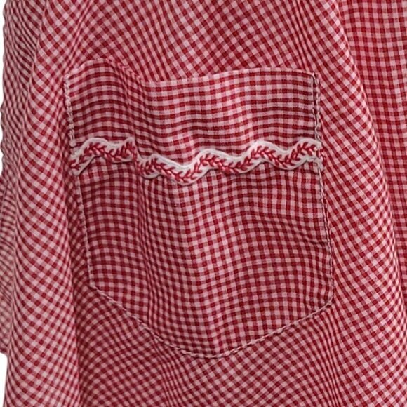 Vintage Apron Red White Checked Waist Tie - Picture 4 of 7